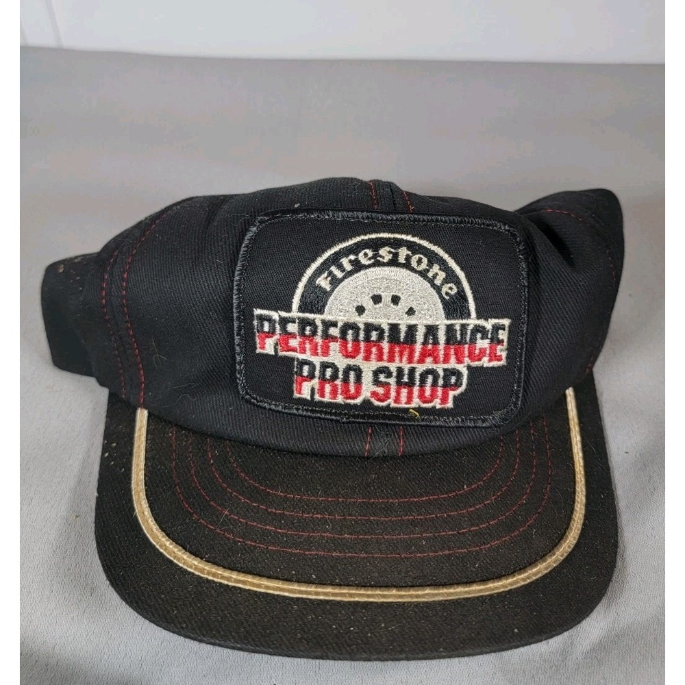 VINTAGE! Firestone Performance PRO Shop Black Snapback Trucker Hat Damaged